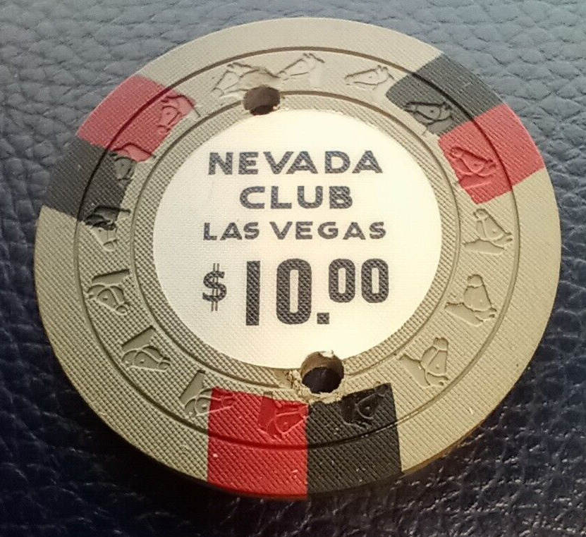 Nevada Club Las Vegas Nevada - $10.00 - Vintage Early Chip -  Horses - Holed