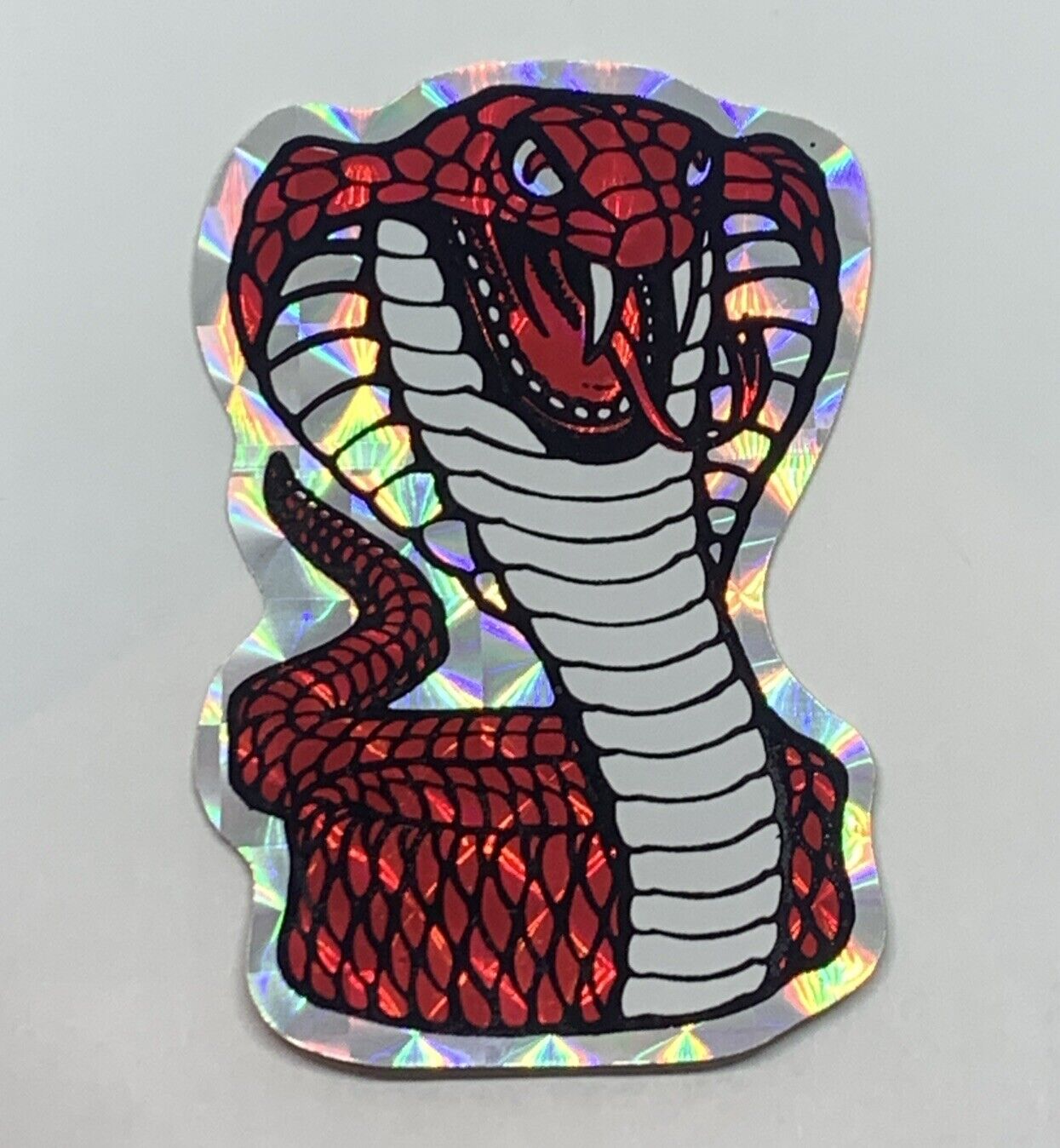 Vintage Sta-Seal 1980 Angry Cobra Snake Prismatic Sticker Vending Machine RARE