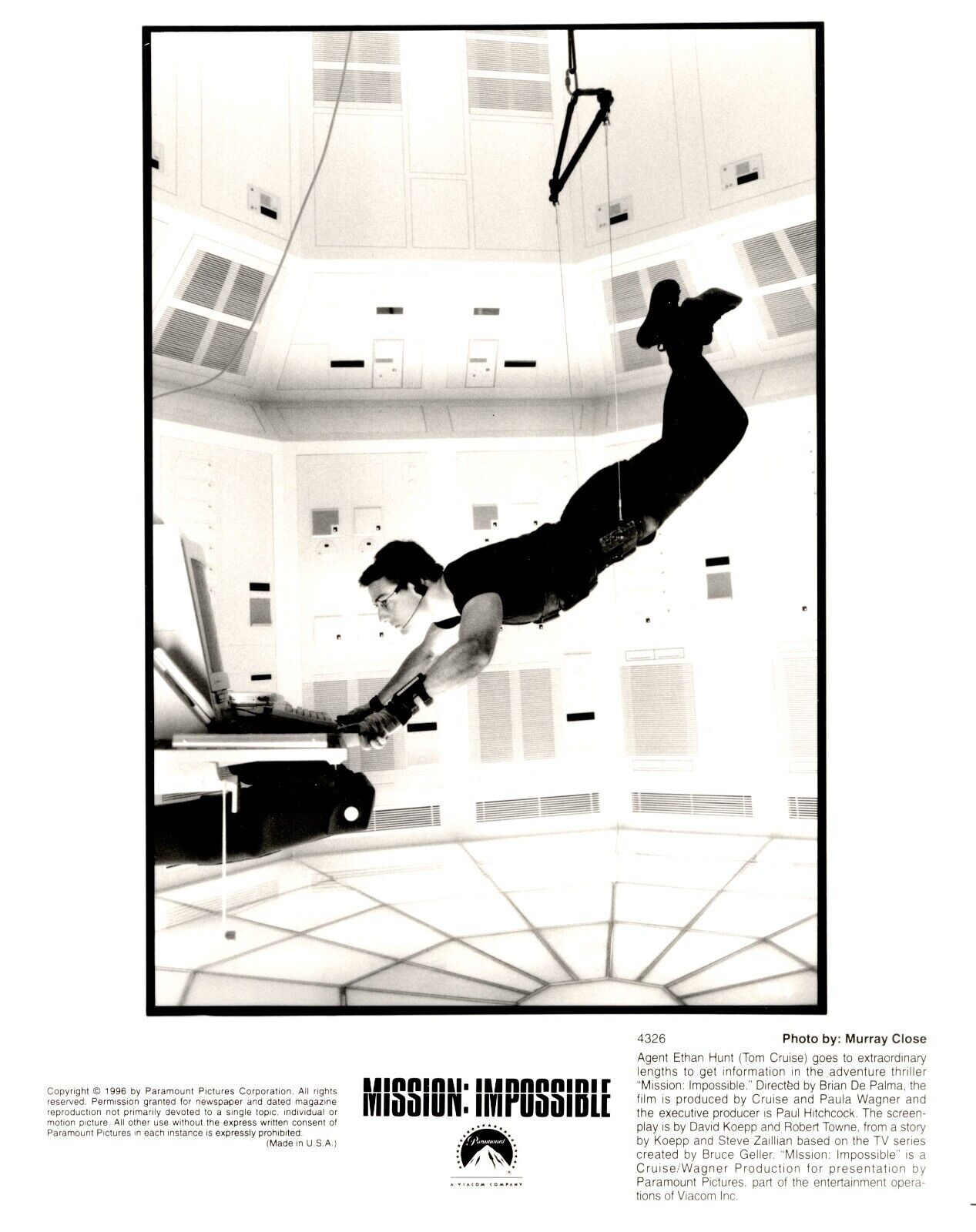 Tom Cruise Mission Impossible original photo #V8744