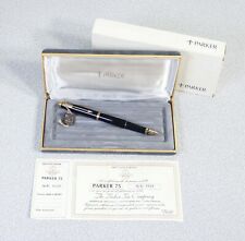 ⚜️ Pen Fountain Pen Parker 75 Laque Lacquer Black Classic 1960S France Box picture