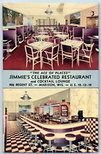 Madison Wisconsin Postcard Ace Places Jimmie's Celebrated Restaurant Lounge 1943 picture