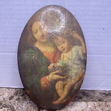 MADONNA AND CHILD 1973 Hand Made Art. Weighs 12 Ounces 6” By 3”. Storage Unit Fi picture