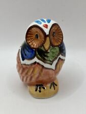 Vintage Ceramic Hand Painted Multi-Colored Owl Figurine. 3.5” Tall Artist Signed picture