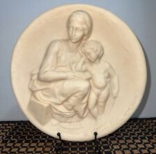Vtg Pensive Madonna 1978 Issue Living Madonnas Collectible Alabaster Plate Gift picture