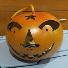 Artist Signed Jack-O-Lantern Carved Pumpkin - 2001 picture