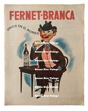 Vintage 1950 Fernet Branca Argentina Original Clipping Ad Poster Chaplin Like  picture