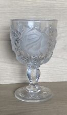 VINTAGE WILD ROSE MADONNA INN GLASS WATER GOBLET - CLEAR/FROSTED 5