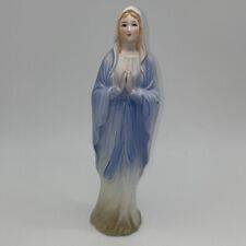 Vtg Relpo Japan Blessed Mother Virgin Mary Madonna Praying Figurine Statue Blue picture
