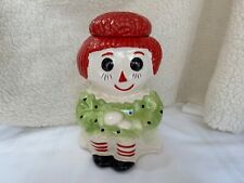 Vintage McCoy Raggedy Ann Pottery Ceramic Cookie Jar Green and Red USA - 151 picture