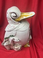 McCoy Cookie Jar Traveling Duck Mother Goose Suitcase Vintage Rare Pottery USA picture