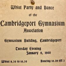 1900 Cambridgeport Gymnasium Association Dance Card Event List Cambridge MA picture