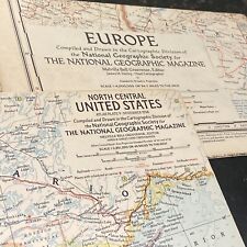 3 Maps- Vintage National Geographic Inserts- United States, Europe & Caspian Sea picture