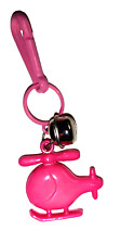 Vintage 1980s Plastic Charm Helicopter Pink Charms Necklace Clip On Retro picture
