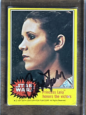 1977 Star Wars Topps Yellow Series #180 Carrie Fisher Princess Leia Autographed picture
