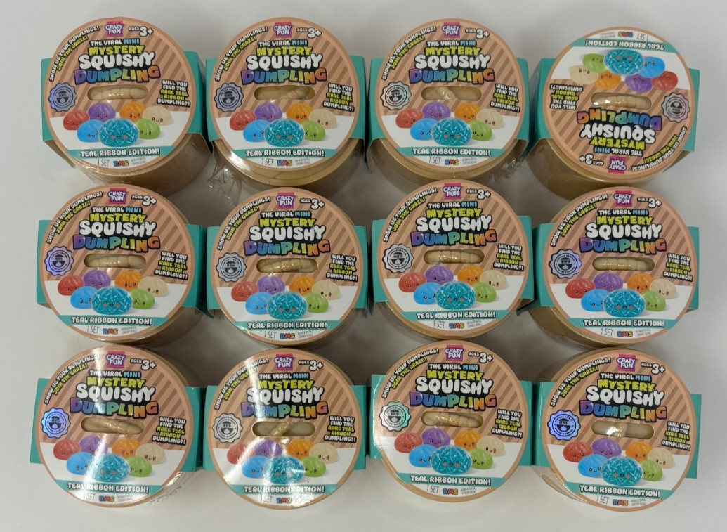 12x NEW RELEASE RMS Viral Mini Mystery Squishy Dumpling Teal Ribbon ...