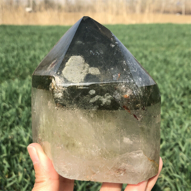 2.55LB TOP natural ghost quartz wand obelisk crystal point healing XA5737