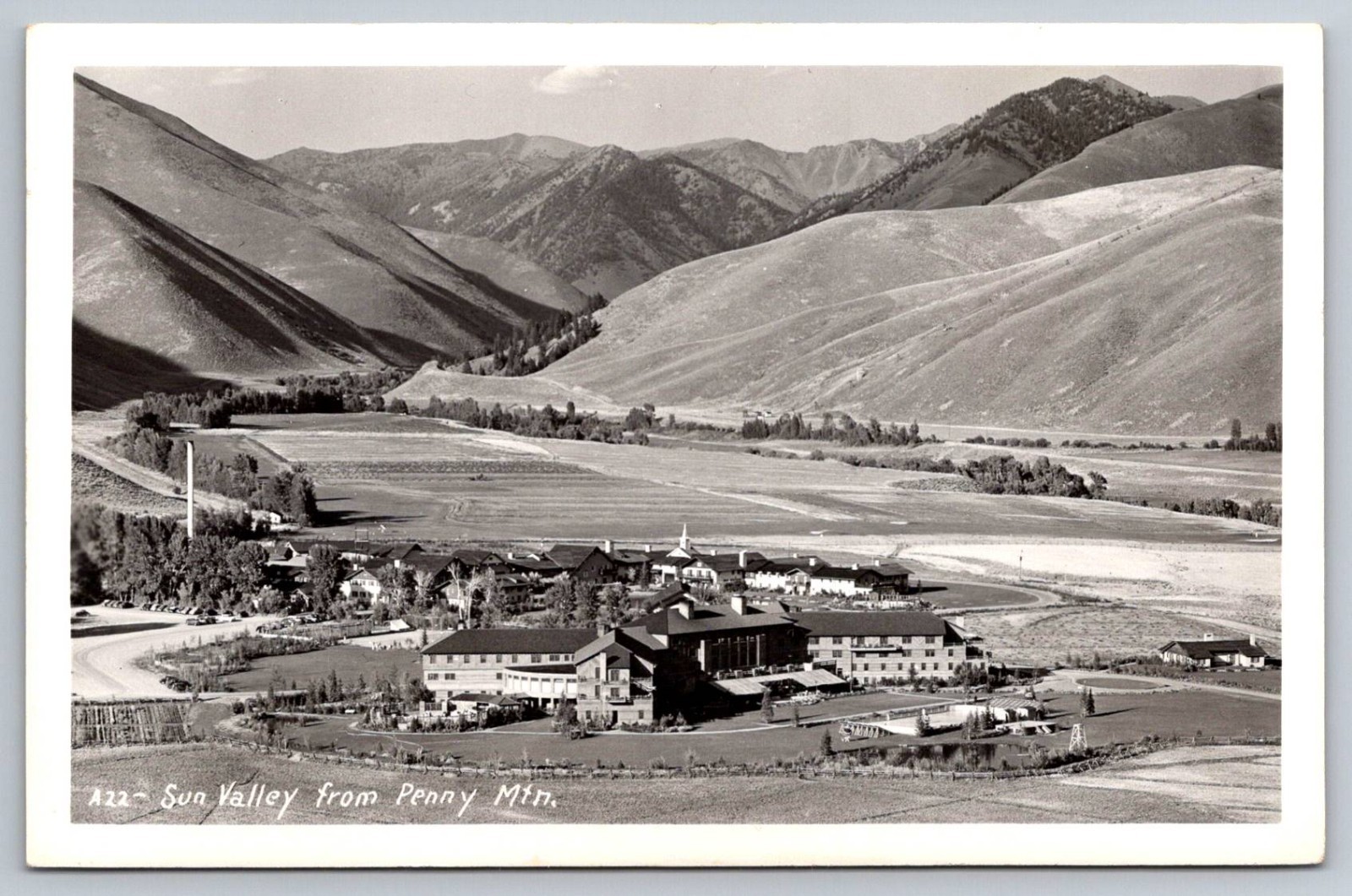 RPPC Ketchum Idaho Sun Valley From Penny Mtn. Vintage Real Photo Postcard Unused