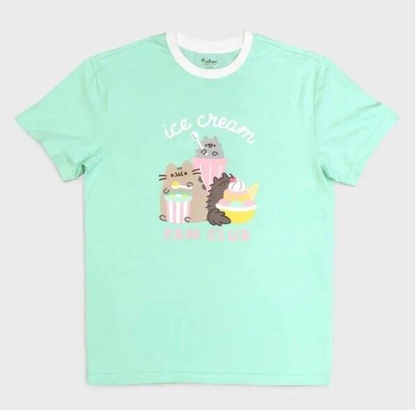 Pusheen Ice Cream Fan Club Ringer Tee Shirt Size 3X T Shirt NEW with Tags