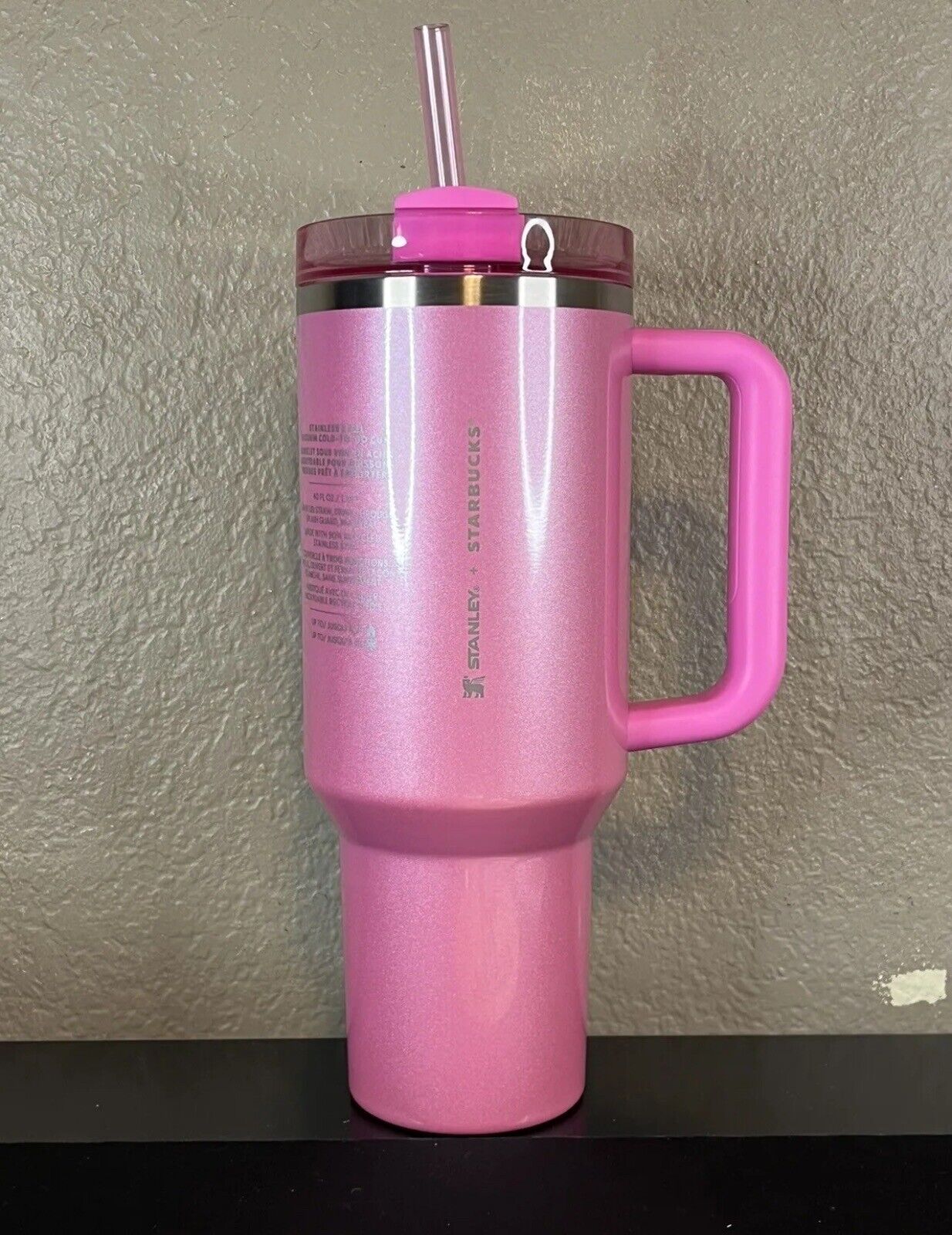 STANLEY x STARBUCKS EXCLUSIVE TUMBLER 40OZ PINK NEW 2024 FAST for Sale