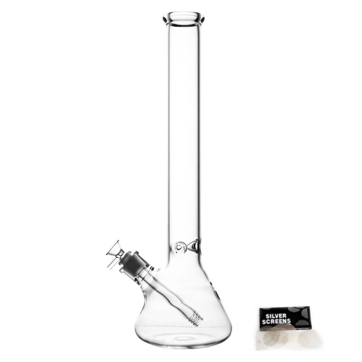 18in Glass Bong 6mm Thick Heavy Glass Pipe Classic Clear Water Hookah 14mm Bowl