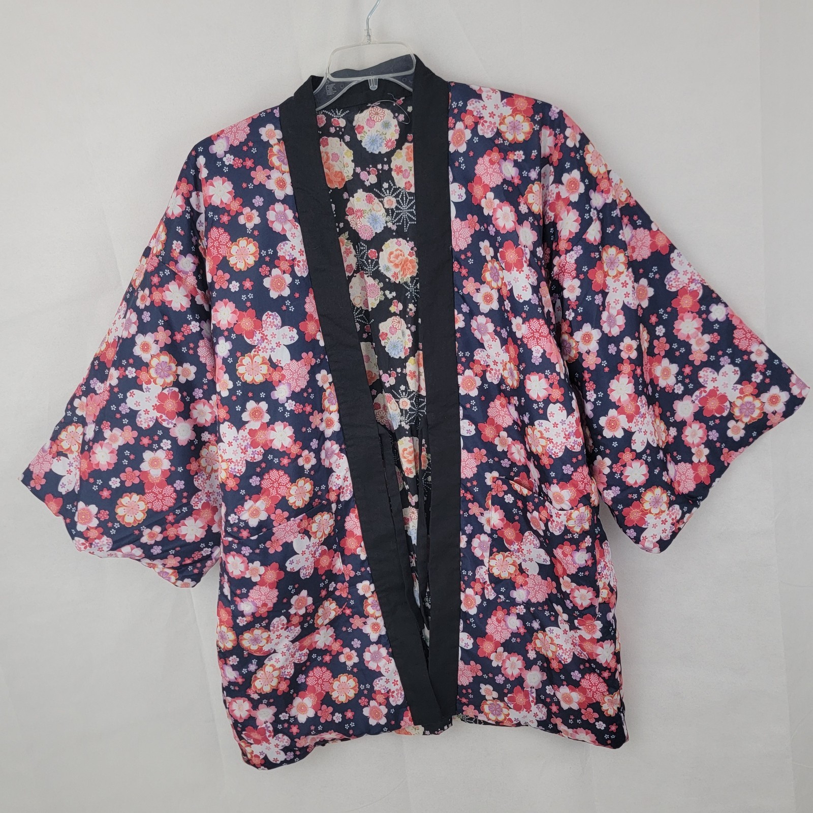 Reversible Hanten Jacket Womens LARGE 154-162cm Traditional Floral Chore Padded