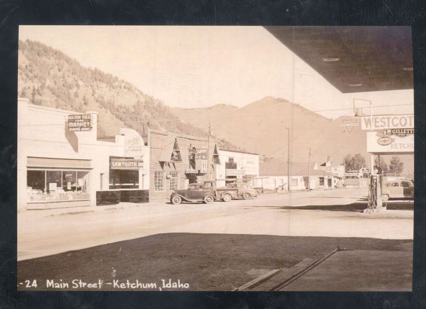 REAL PHOTO KETCHUM IDAHO DOWNTOWN MAIN STREET SCENE POSTCARD COPY