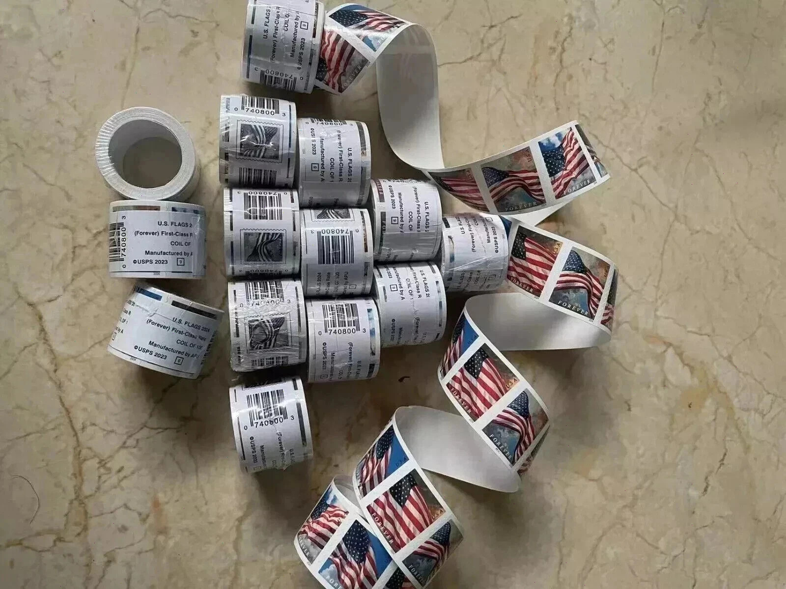 10 Roll Of 100 2024 U.S. Flag First Class US Postage Stamps 1000PCS New US Fast