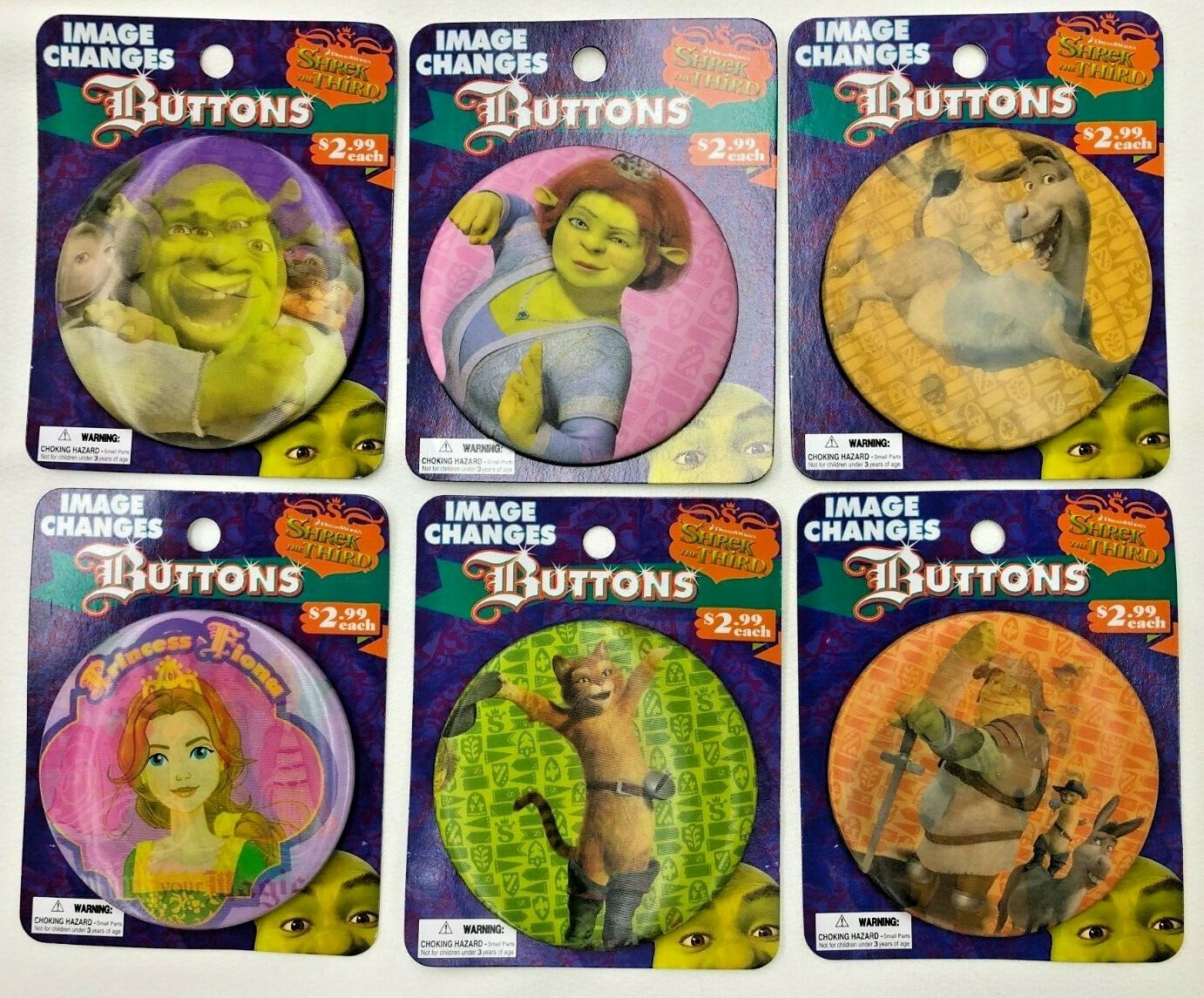 Shrek Button SHREK The Third 3-D \