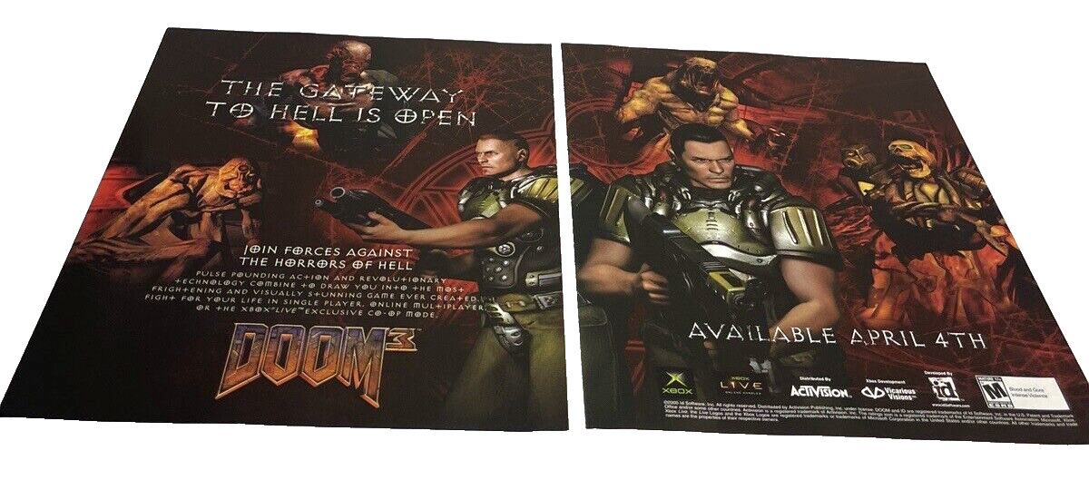 Doom 3 Print Ad Poster Official Art Vintage 2005 Xbox