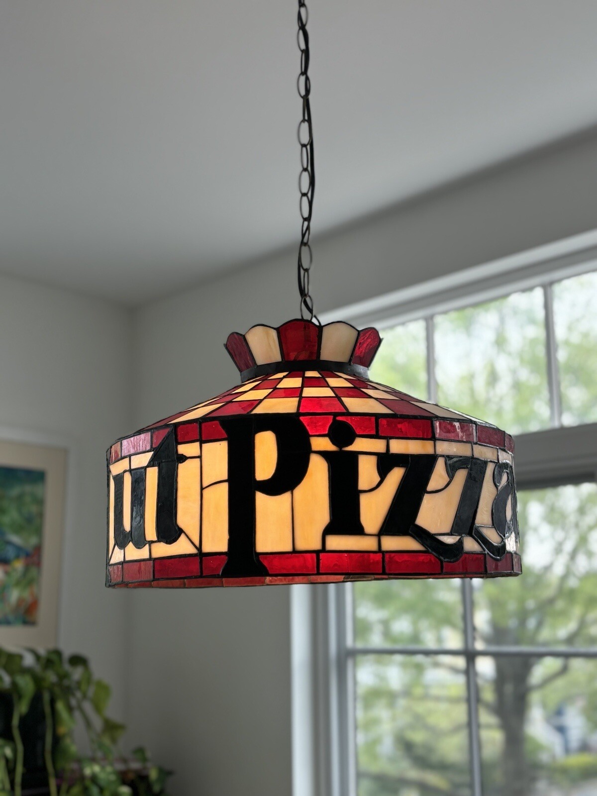 Vintage Pizza Hut Lamp -- Full-Size 18" Tiffany Style Light w/Chain -- NEW Vintage Pizza Hut Lamp -- Full-Size 18" Tiffany Style Light w/Chain -- NEW