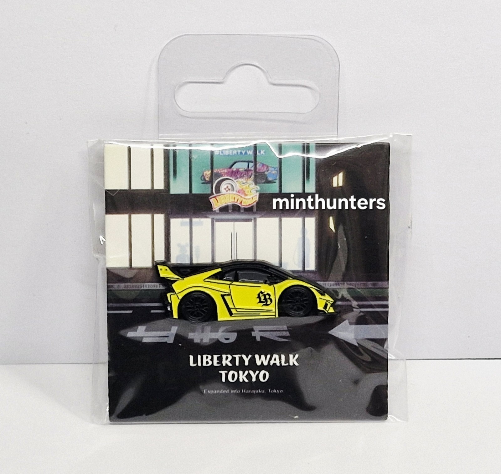 LEEN CUSTOMS X LIBERTY WALK PIN LAMBORGHINI HURACAN YELLOW LTD EDITION 105/250