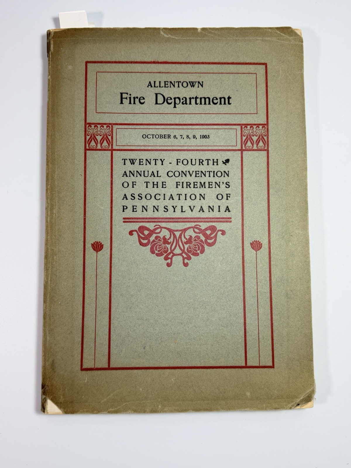 Vintage 1903 Allentown Fire Department Pennsylvania Firemens Convention Booklet