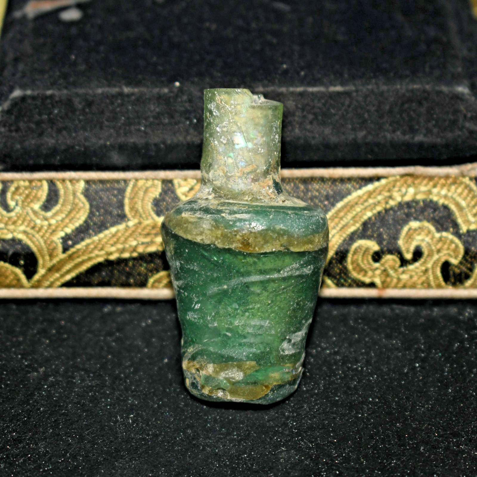 Genuine Ancient Eastern Roman Glass Bottle Vessel Circa 1st Century AD