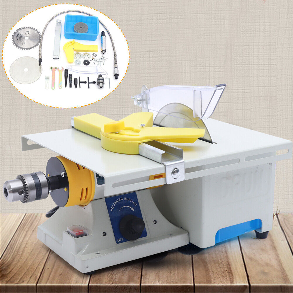110V 750W Benchtop Table Saw Cutter Gem Jewelry Rock Bench Lathe Polisher New