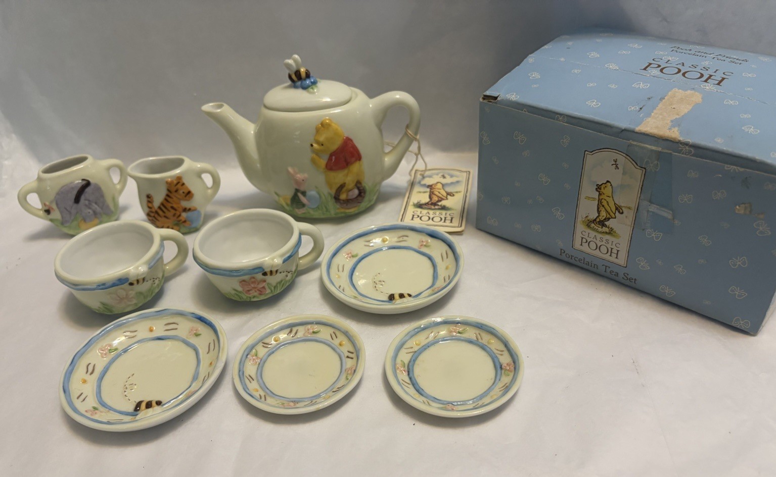 Disney Classic Winnie Pooh Tea Set Miniature Porcelain 10 PC Complete ...