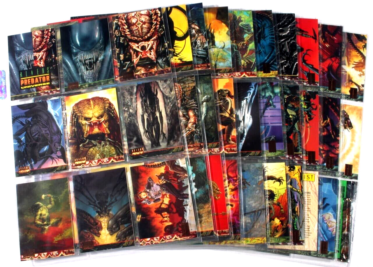 1994 TOPPS ALIENS PREDATOR UNIVERSE COMPLETE SET OF 72 CARDS PLUS MUCH MORE MINT