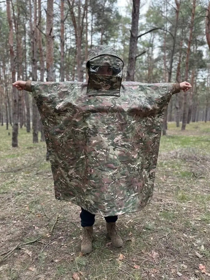 Anti-drone imaging cloak anti-thermal tactical Camouflage poncho with the hood Anti-drone imaging cloak anti-thermal tactical Camouflage poncho with the hood