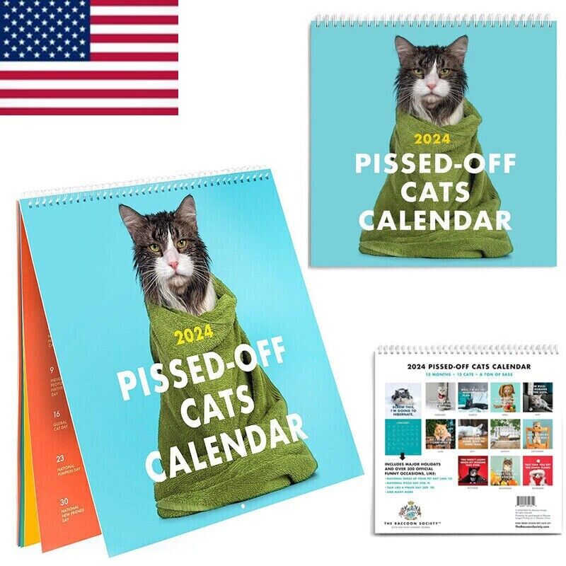 2024 Pissed Off Cats Calendar Funny Cat Wall Calendar For Sale Celebrity Carsz 7666