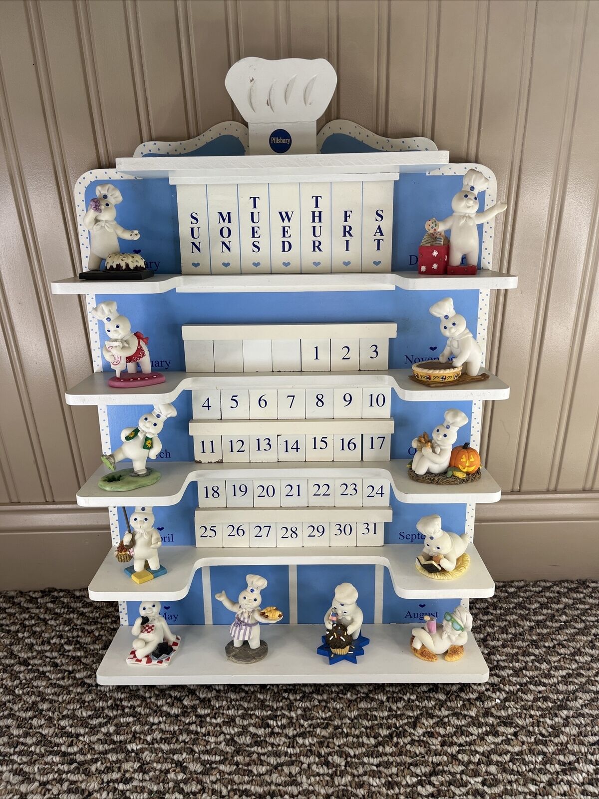 Danbury Mint Pillsbury Doughboy Calendar Complete All Figurines Tiles