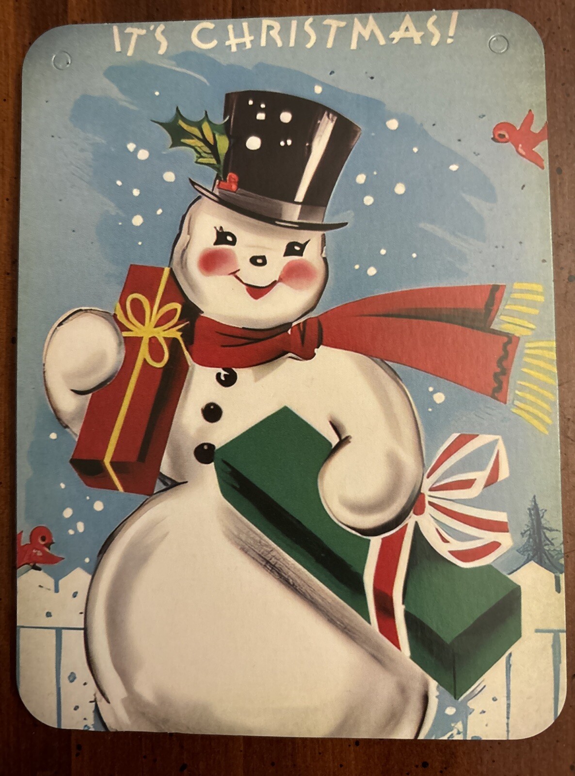 Christmas Decor Holiday VINTAGE STYLE Die Cut Cardboard  4 X 6”