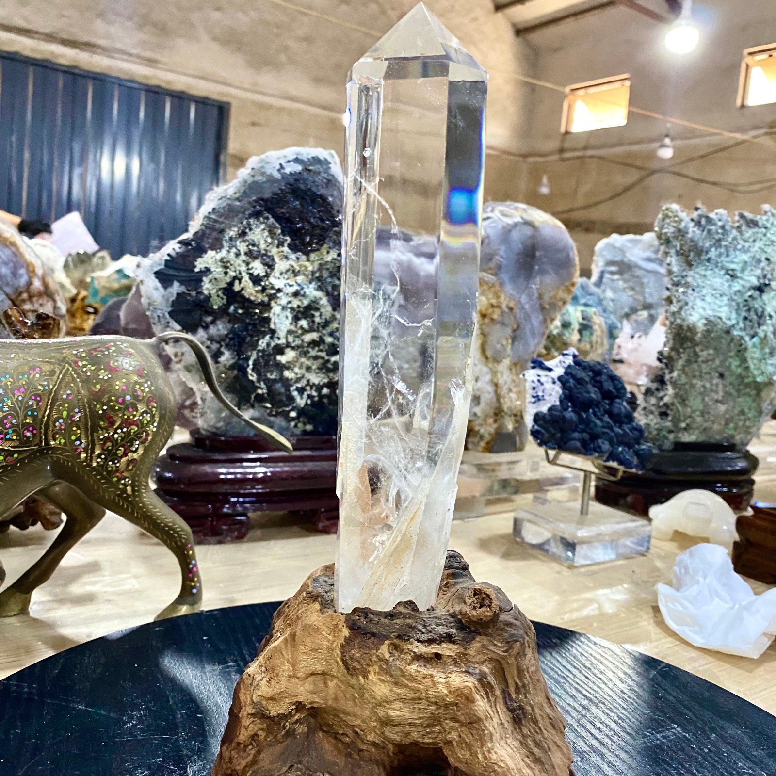 2.75LB  Large Natural Clear White Crystal Obelisk Transparent Quartz Energy.