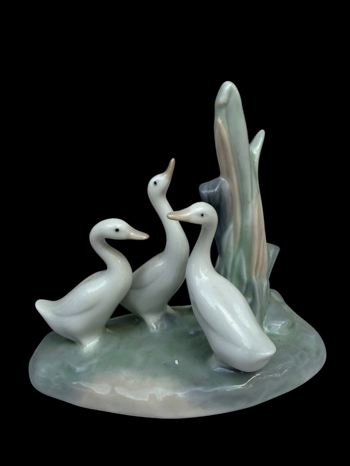 Vintage NAO by Lladro 3 Ducks Geese in Reeds Porcelain Figurine Spain