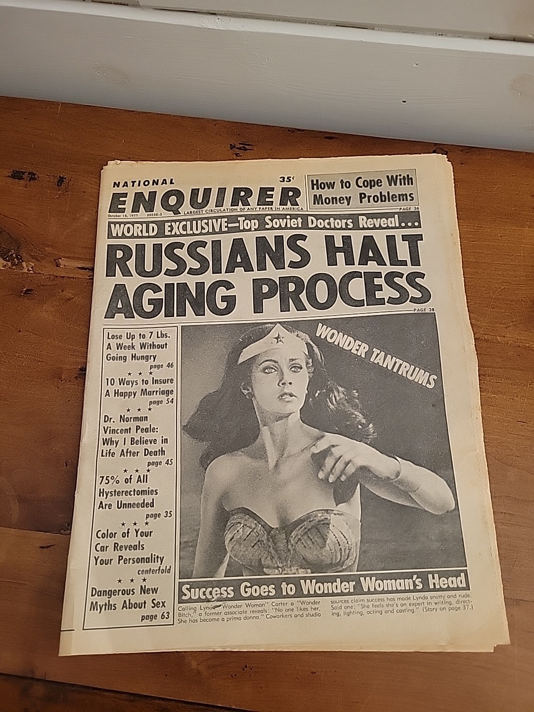 1977 NATIONAL INQUIRER NEWSPAPER LYNDA CARTER WONDERING WOMAN COVER 1977 NATIONAL INQUIRER NEWSPAPER LYNDA CARTER WONDERING WOMAN COVER