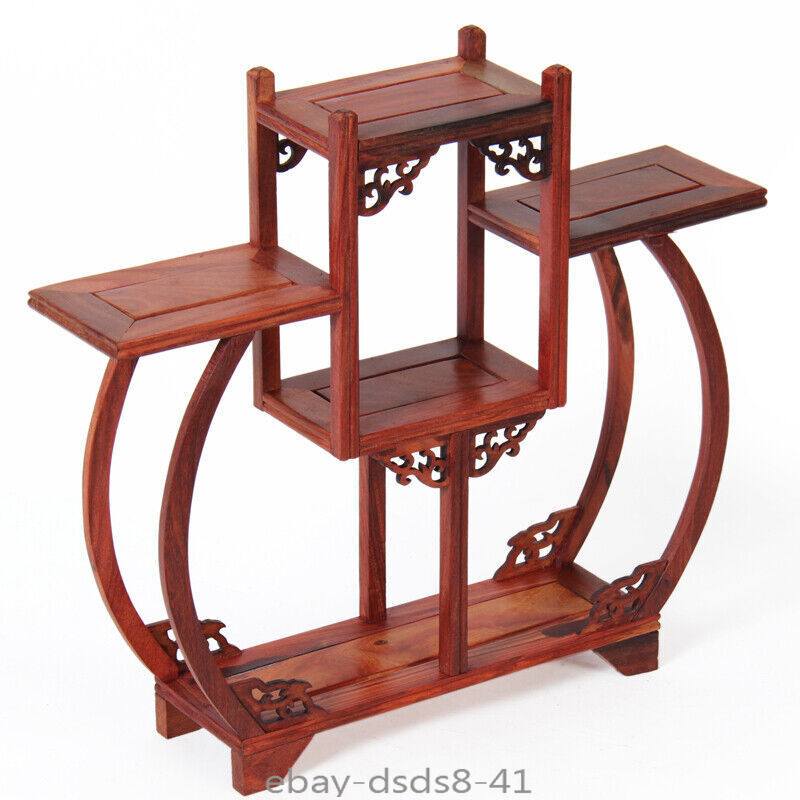 Purple Sandalwood Antique Frame Solid Wood Carving Crafts Small Accessory Rack