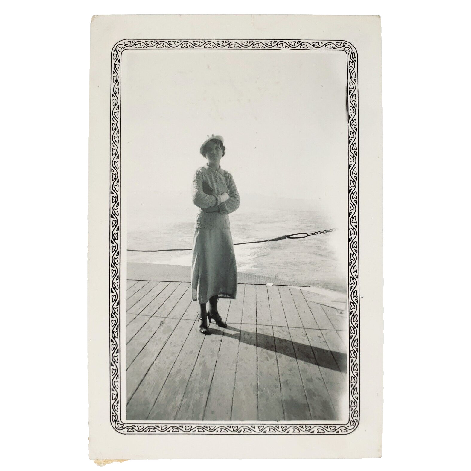 Astoria–Megler Ferry Woman Photo 1940s Columbia River Oregon Washington C3495