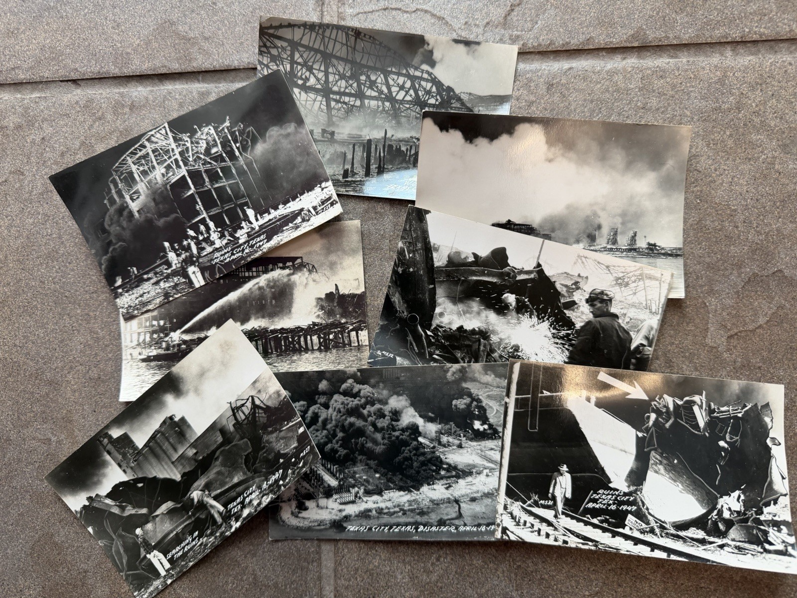 Collection of 8 Real Photo Postcards  ~  Texas City Disaster ~  April 16, 1947
