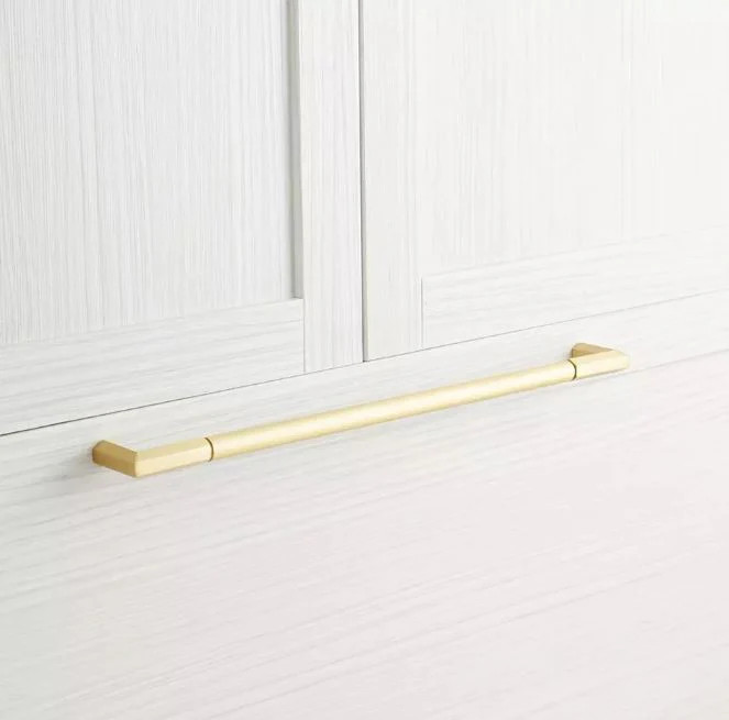 New 12" Satin Brass Lunata Solid Brass Appliance Pull by Signature Hardware