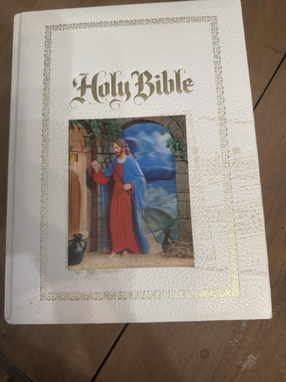 VTG 1970S Regal Family Bible KJV 3-D LENTICULAR Cover, Blank Registry Pages