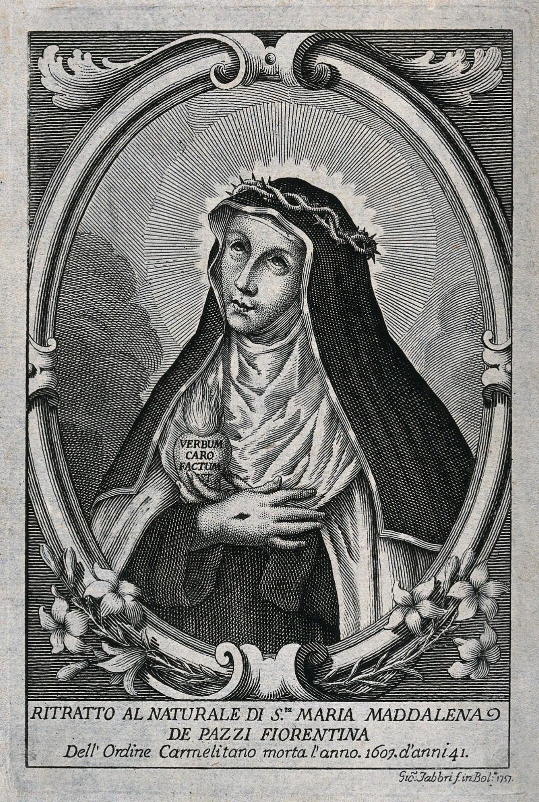 Holy Card of St. Mary Magdalene de\' Pazzi & a Brown Scapular and Info ...