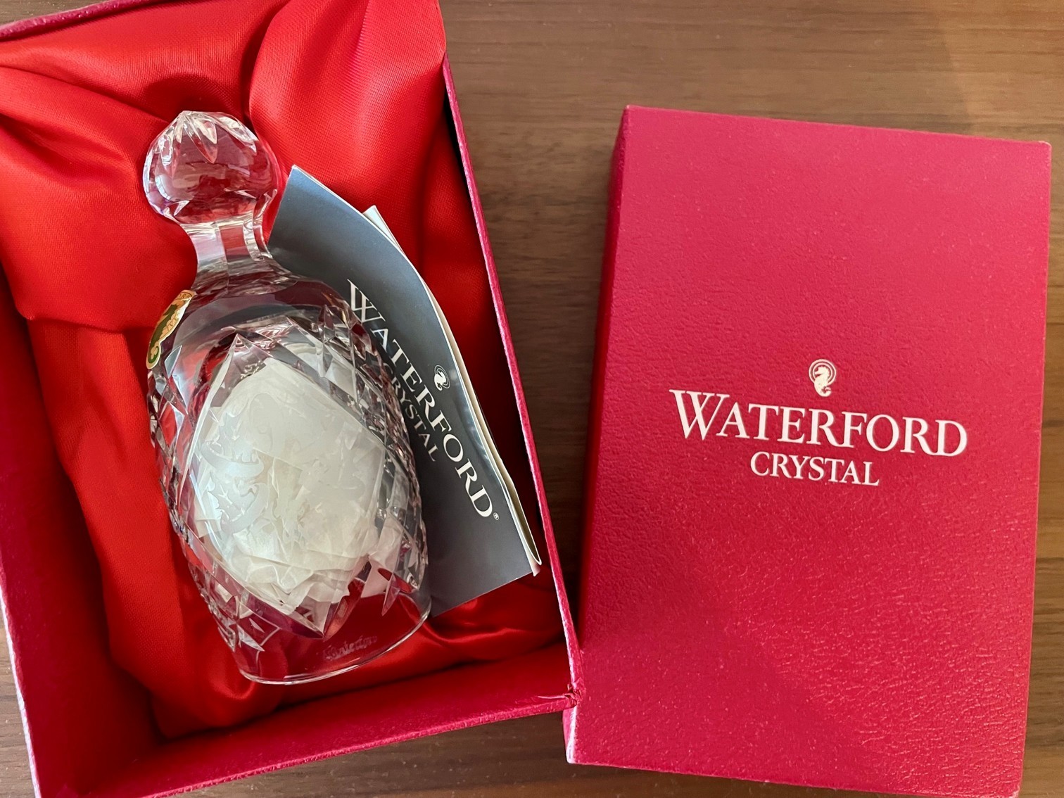 NEW Waterford Crystal 1988 "Five Gold Rings" Christmas Bell Ornament w Box